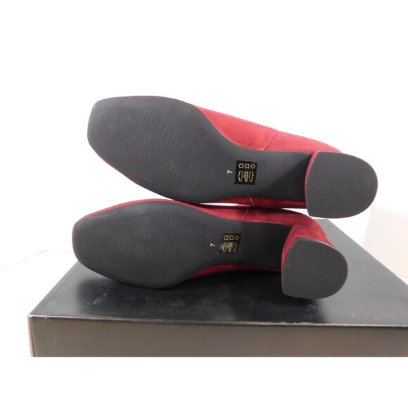 Marc Joseph Houston Heeled Zip Ankle Bootie Boots 7 M Rouge Nubuck - Picture 5 of 7